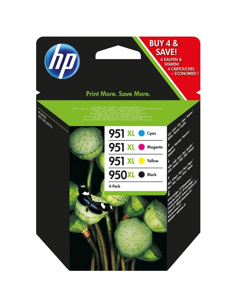 CANON Cartuccia originale HP InkJet 950Xl + 951XL (C2P43AE) nero e tricromia